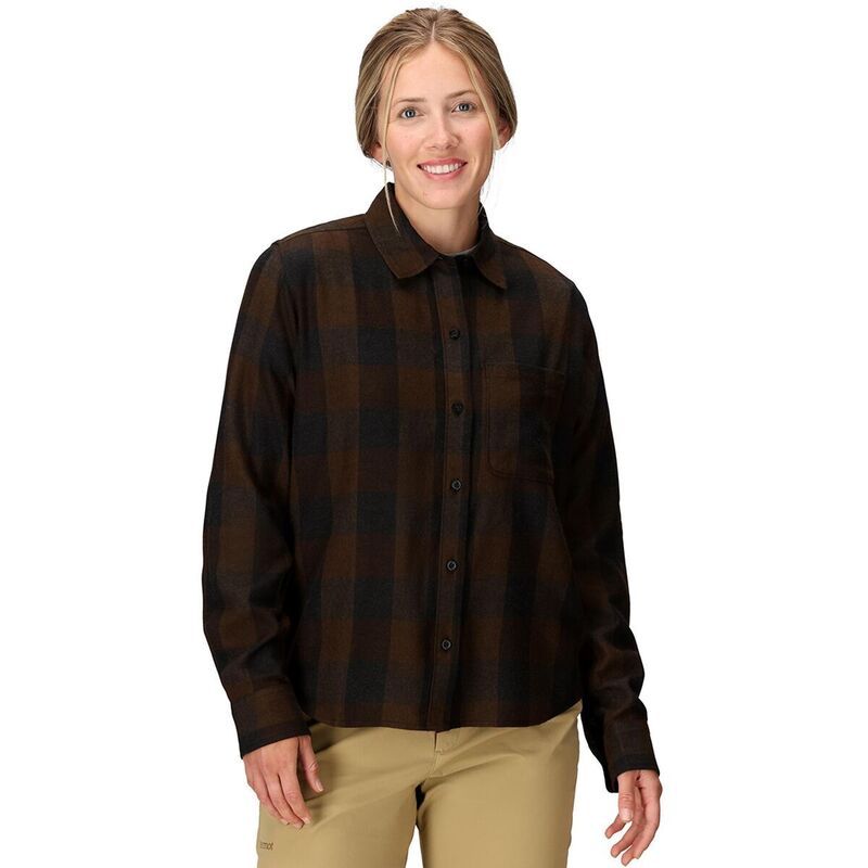 マーモット レディース トップス Tシャツ Marmot Lightweight Flannel Shirt Womens Hickory NutBlack ブラック