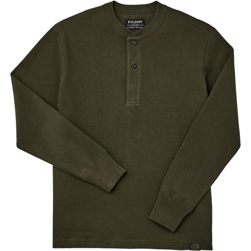 フィルソン メンズ トップス Tシャツ ニット Filson Waffle Knit Henley Mens Mossy Rock