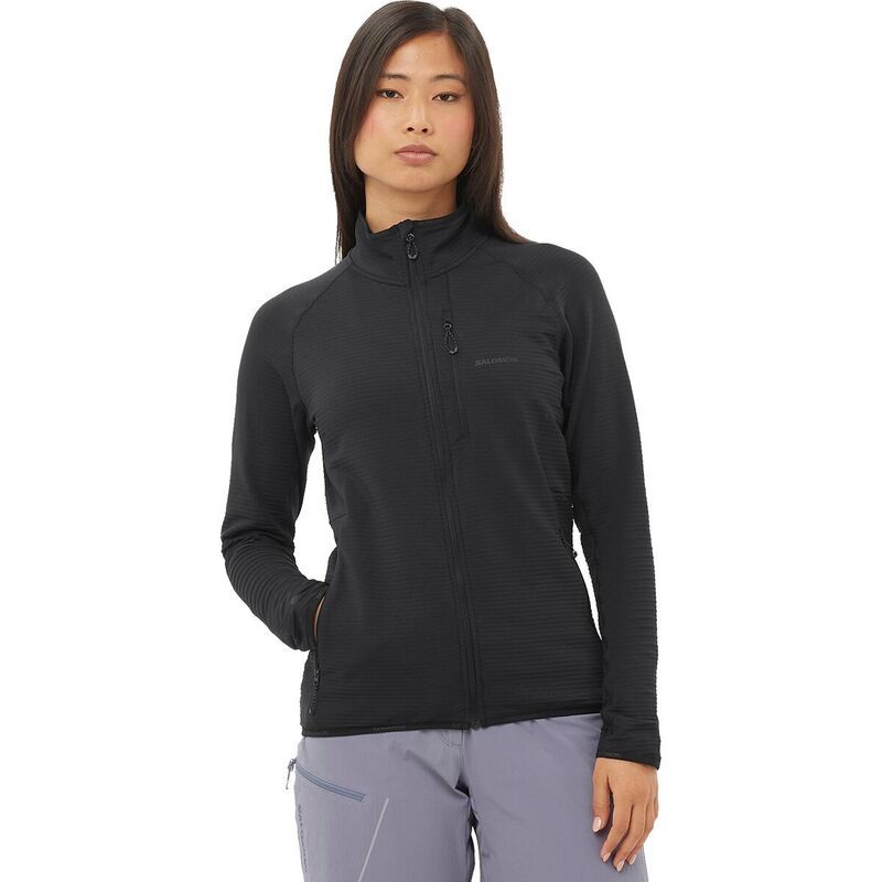 サロモン レディース アウター ジャケット・ブルゾン ジャケット Salomon Sntial Lightwarm FullZip Jacket Womens Deep Black ブラック