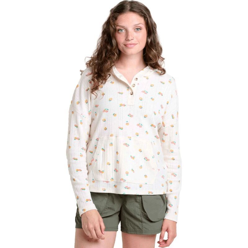 ドード アンドコー レディース アウター パーカー・スウェット 長袖 パーカー ToadCo Foothill Pointelle LongSleeve Hoodie Womens Salt Nasturtium Print