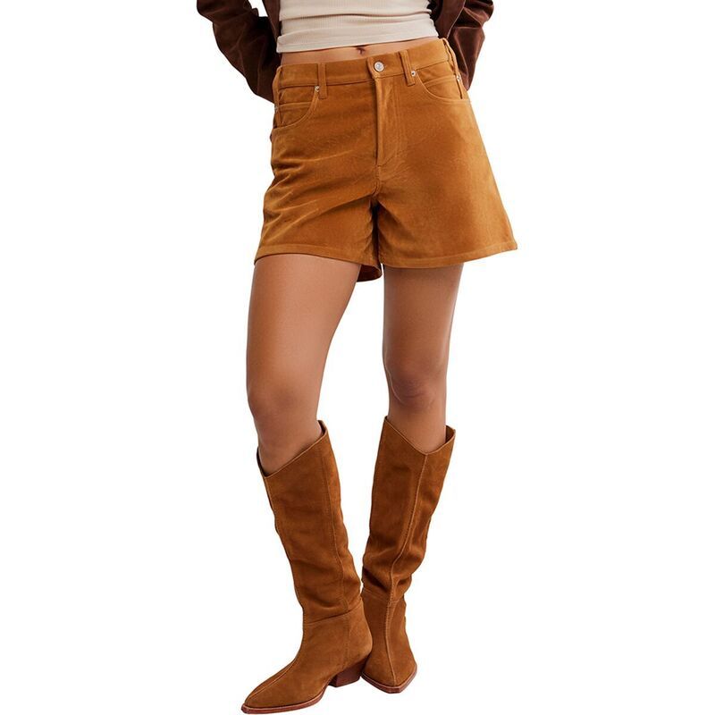 フリーピープル レディース ボトムス カジュアルパンツ スエード Free People Tippi Vegan Suede Short Womens Dark Honey