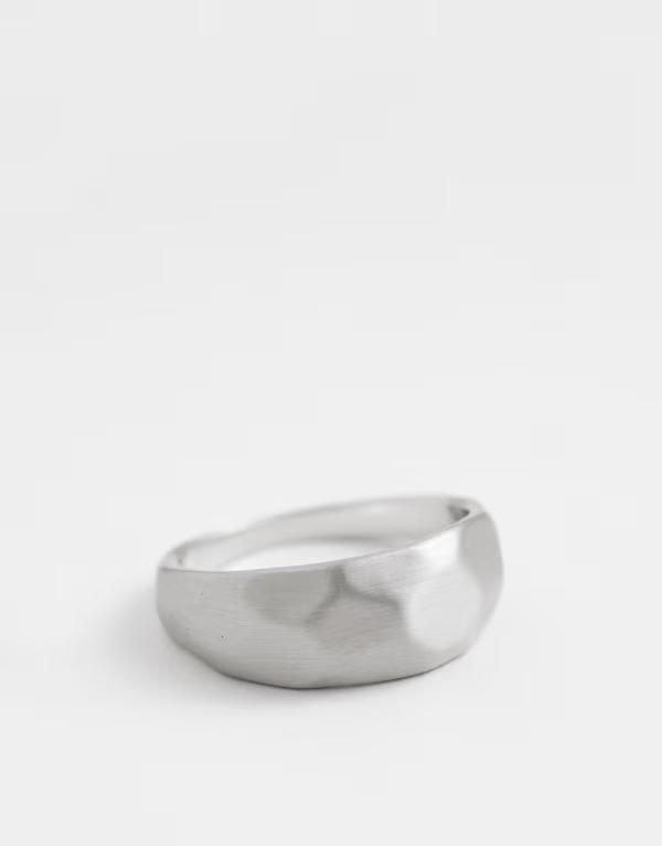 エイソス メンズ アクセサリー リング ASOS DESIGN faceted geometric ring SILVER シルバー