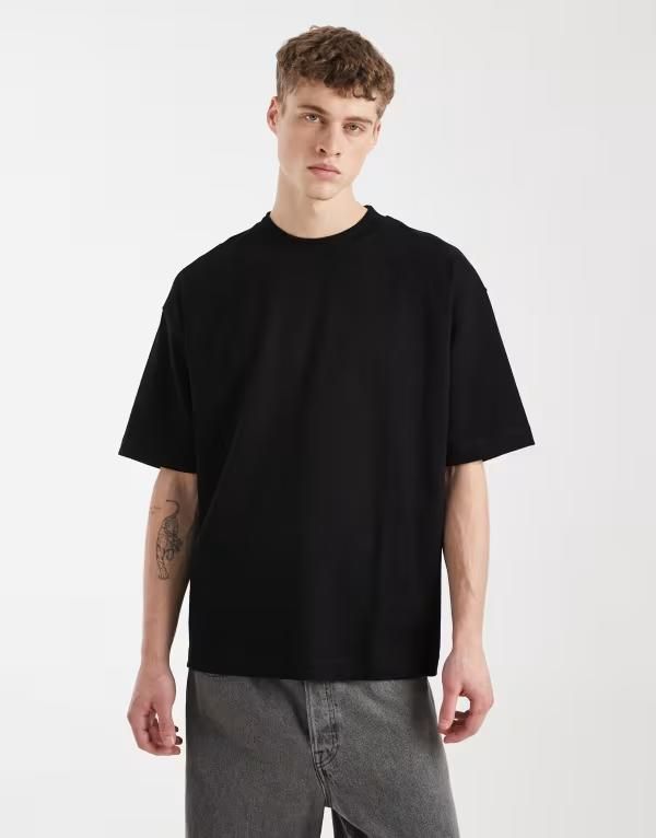 エイソス メンズ トップス Tシャツ ASOS DESIGN super heavyweight oversized tshirt Black ブラック