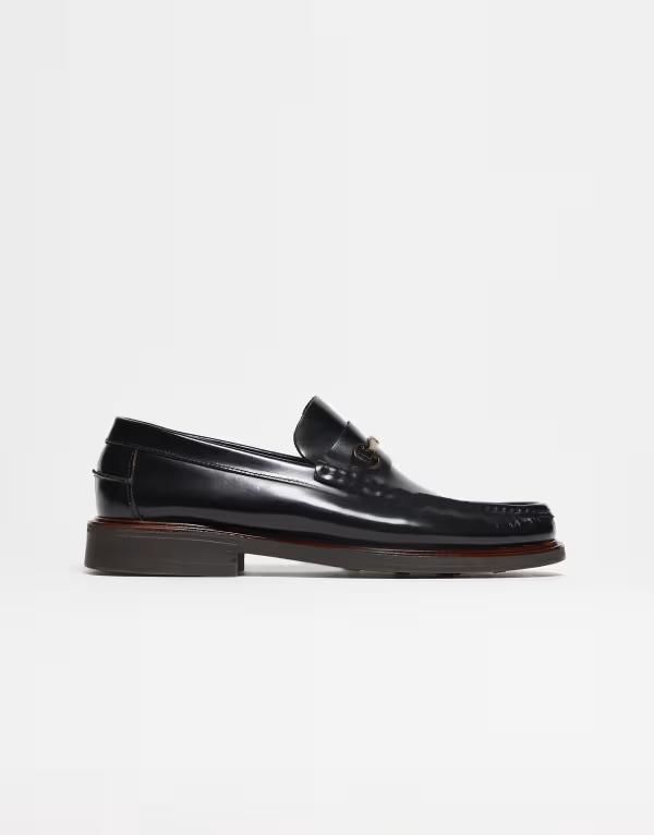 ノーク メンズ シューズ スリッポン・ローファー レザー Noak made in Portugal penny loafers leather with gold snaffle Black ブラック