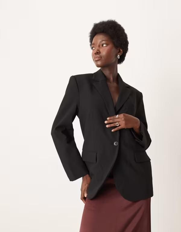 マンゴ レディース アウター ジャケット・ブルゾン ブレザー Mango Mila relaxed tailored blazer Black ブラック
