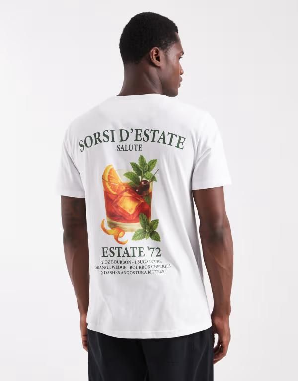 ブレーブソウル メンズ トップス Tシャツ グラフィック Brave Soul short sleeve cocktail graphic tshirt WHITE ホワイト