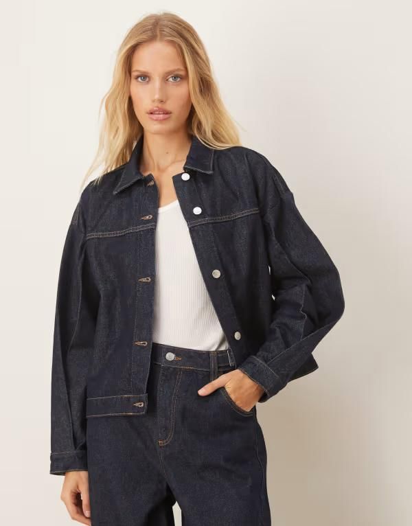 エイソス レディース アウター ジャケット・ブルゾン デニム ジャケット ASOS DESIGN boxy denim jacket with back pleat in indigo INDIGO インディゴ