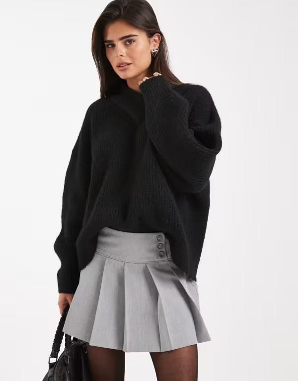 エイソス レディース アウター ニット・セーター Vネック セーター ASOS DESIGN vneck sweater Black ブラック