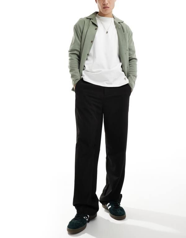 オンリーアンドサンズ メンズ ボトムス カジュアルパンツ パンツ Only Sons loose fit tailored pants Black ブラック