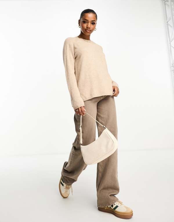 ジェイディーワイ レディース アウター ニット・セーター セーター JDY slouchy longline sweater with side split BEIGE ベージュ