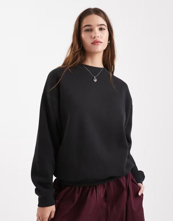 コットンオン レディース アウター パーカー・スウェット シャツ Cotton oversized sweatshirt Black ブラック