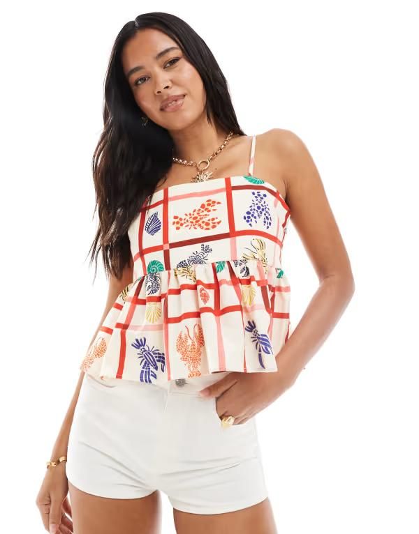 ミスセルフフリッジ レディース ボトムス ハーフパンツ・ショーツ ショートパンツ デニム Miss Selfridge denim micro shorts in ecru ECRU エクリュ
