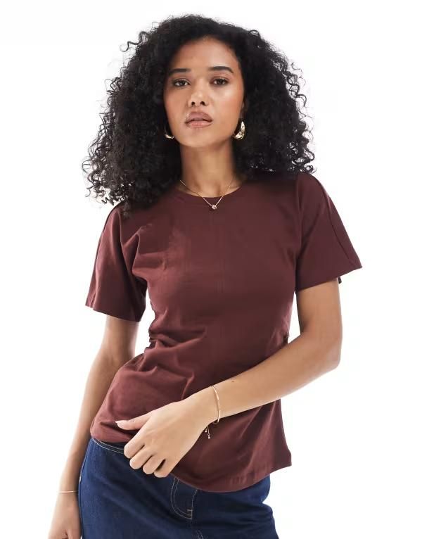 オンリー レディース トップス Tシャツ ギャザー ONLY ruchedetail top Burgundy バーガンディ