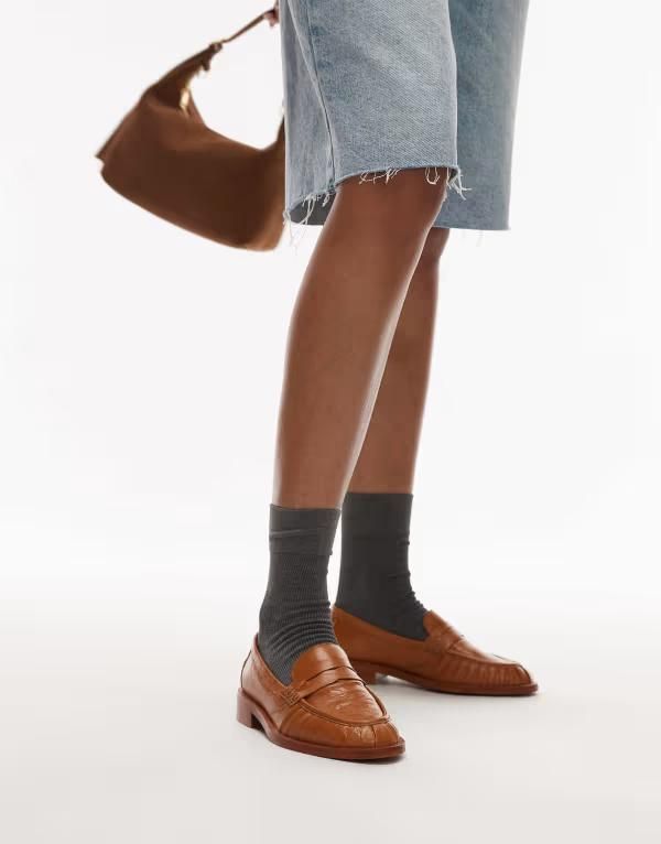 ブロンクス レディース シューズ スリッポン・ローファー レザー ローファー Bronx NextWagon premium leather loafers in toffee Toffee