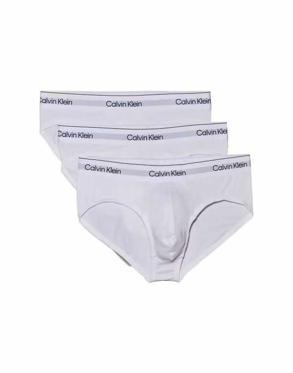 カルバンクライン メンズ アンダーウェア ブリーフパンツ コットン Calvin Klein Icon Cotton Stretch 3 pack hip briefs in triple WHITE ホワイト
