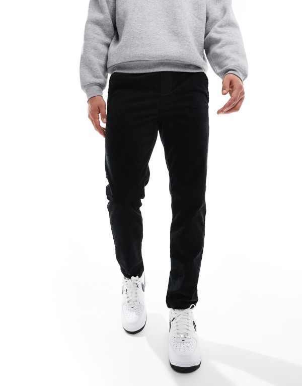 オンリーアンドサンズ メンズ ボトムス カジュアルパンツ コーデュロイ パンツ ONLY SONS tapered corduroy pants Black ブラック