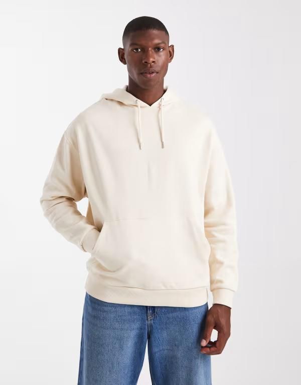 エイソス メンズ アウター パーカー・スウェット パーカー ASOS DESIGN essentials oversized hoodie White Swan ホワイト 8,564円
