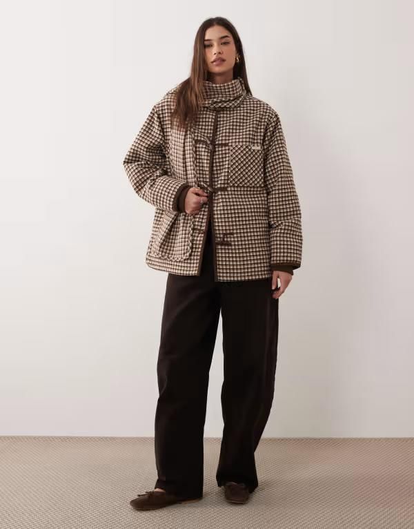 ハウスオブサニー レディース アウター ジャケット・ブルゾン House of Sunny retro blanket jacket with detatchable scarf in multi check Multi マルチカラー