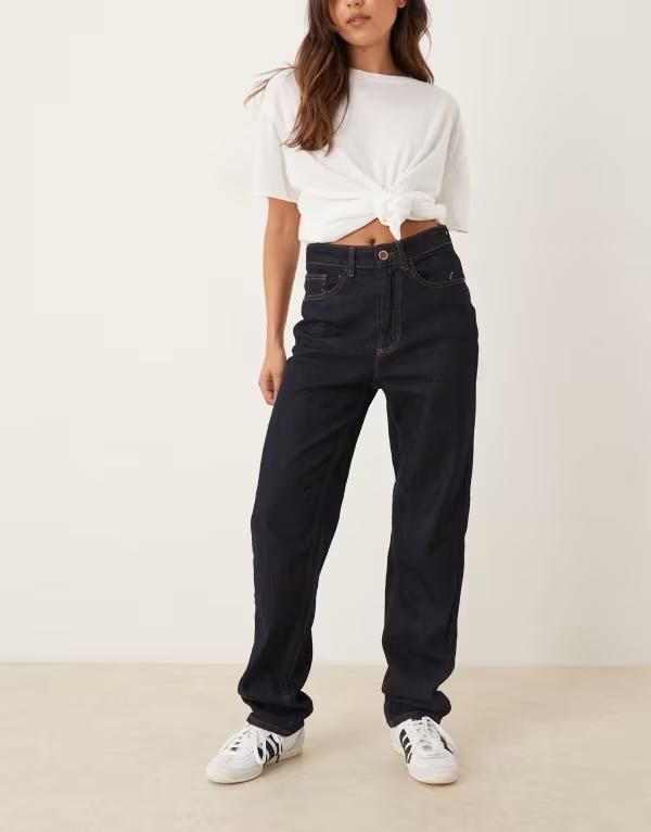 ヴィラ レディース ボトムス デニムパンツ ストレート ハイウエスト ジーンズ Vila Kelly high waist straight leg jeans in dark indigo Dark Blue Denim 237 デニム