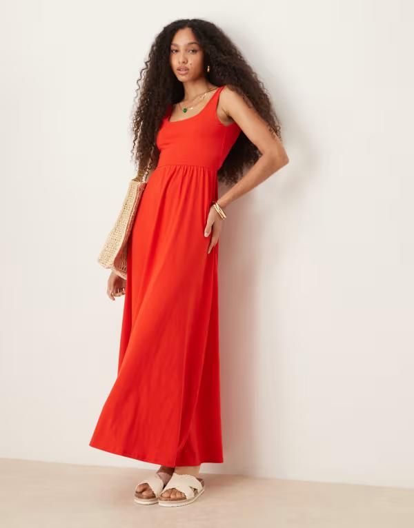 エイソス レディース トップス ワンピース マキシ ASOS DESIGN maxi sundress RED レッド