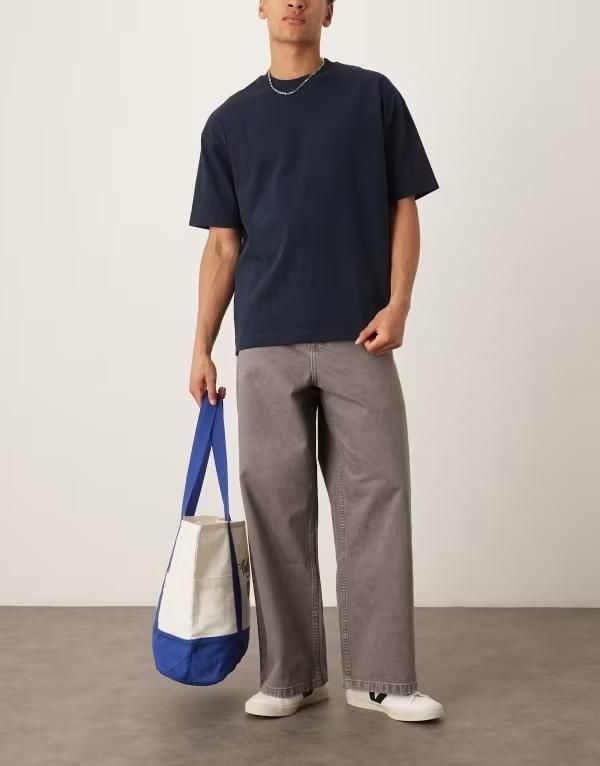 エイソス メンズ ボトムス デニムパンツ ジーンズ ASOS DESIGN super baggy jeans in dark gray wash Gray wash グレー