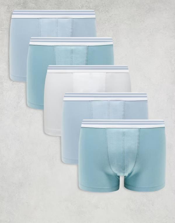 エイソス メンズ アンダーウェア トランクス ASOS DESIGN 5pack trunks with striped waistbands in multi Multi マルチカラー