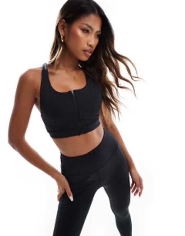 エイソス レディース アンダーウェア ブラジャー ASOS 4505 Icon zip front high support sports bra Black ブラック