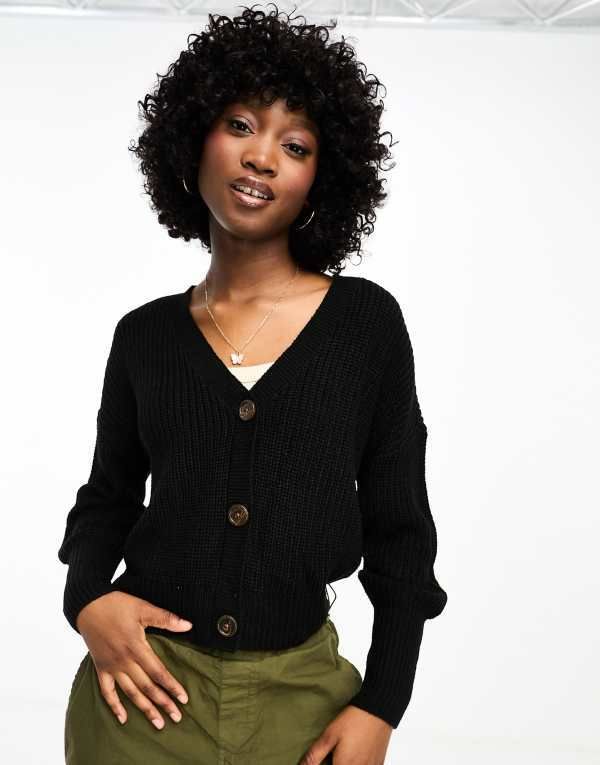 ヴェロモーダ レディース アウター カーディガン Vero Moda button through cardigan Black ブラック