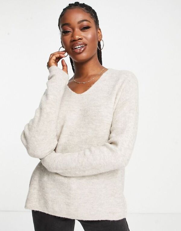 ヴェロモーダ レディース アウター ニット・セーター Vネック セーター Vero Moda v neck sweater in cream CREAM クリーム