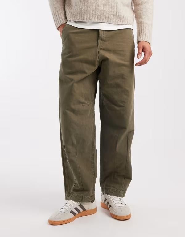 ジャック アンド ジョーンズ メンズ ボトムス カジュアルパンツ Jack Jones barrel fit pants in olive night オリーブ