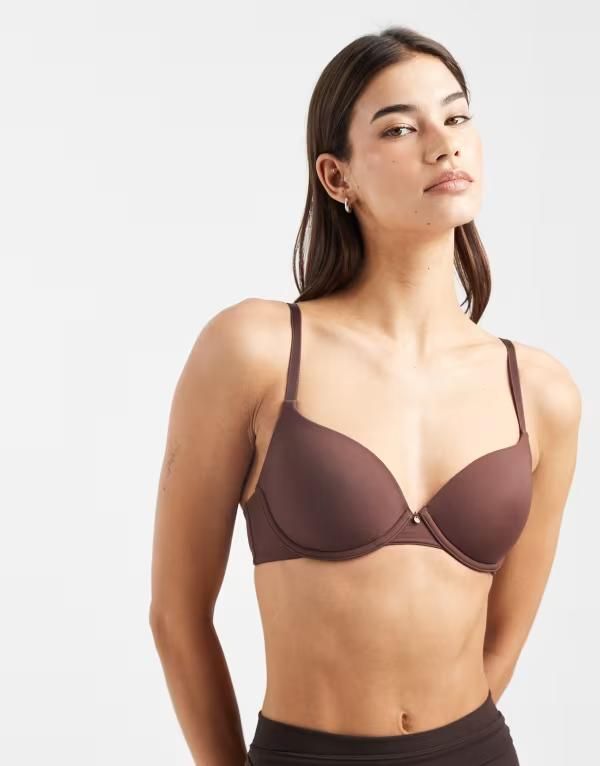 エイソス レディース アンダーウェア ブラジャー Tシャツ ASOS DESIGN molded tshirt bra in chocolate チョコレート