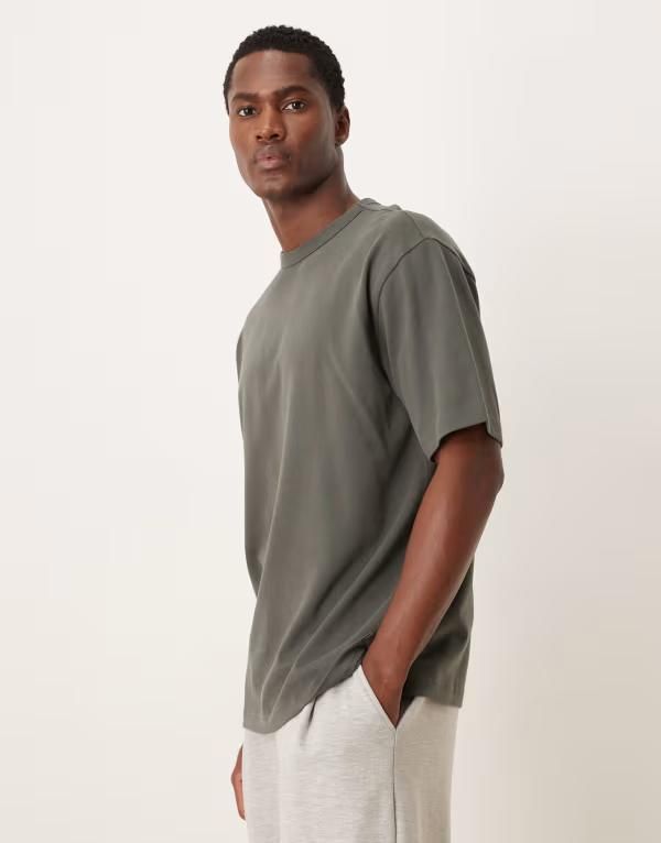 エイソス メンズ トップス Tシャツ ASOS DESIGN heavyweight relaxed tshirt in charcoal softouch Dark shadow チャコール