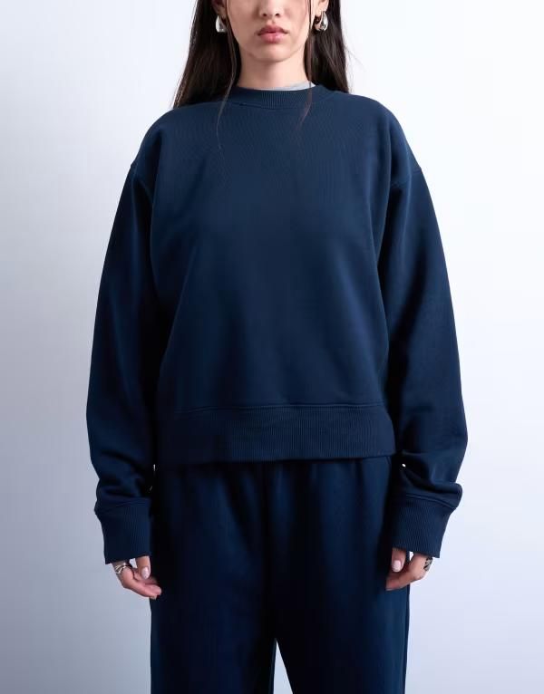 トップショップ レディース アウター パーカー・スウェット スウェット シャツ Topshop ultimate sweatshirt in dark DARK NAVY ネイビー