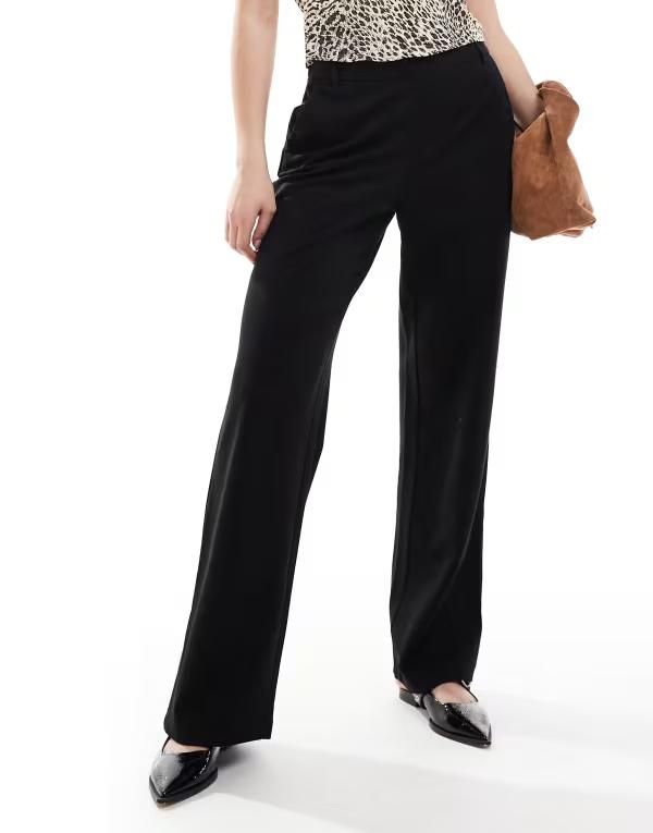 オンリー レディース ボトムス カジュアルパンツ ストレート Only straight leg pants Black ブラック