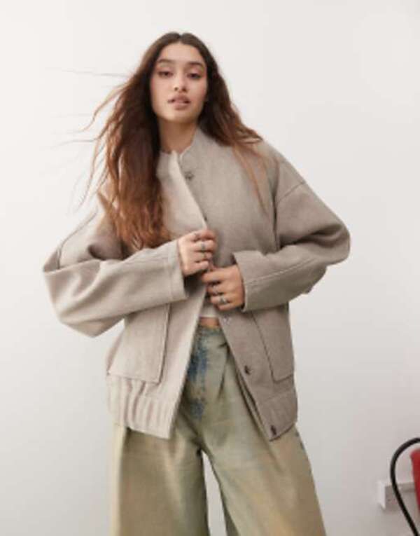 ノイジーメイ レディース アウター ジャケット・ブルゾン ジャケット Noisy May bomber jacket melange Nomad melange ベージュ