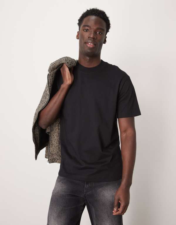 セレクテッドオム メンズ トップス Tシャツ Selected Homme oversized heavyweight Tshirt Black ブラック