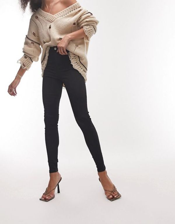 トップショップ レディース ボトムス デニムパンツ ジーンズ Topshop Joni jeans Black ブラック