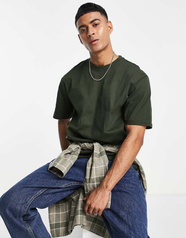 オンリーアンドサンズ メンズ トップス Tシャツ Only Sons oversized Tshirt Rosin カーキ