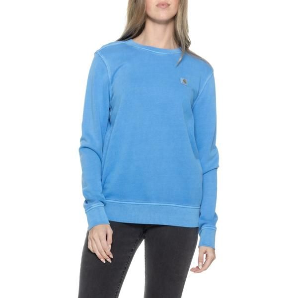 カーハート レディース アウター パーカー・スウェット リラックスフィット パイル シャツ Carhartt 106838 TENCEL Fiber Series Relaxed Fit French Terry Sweatshirt Engineer Blu