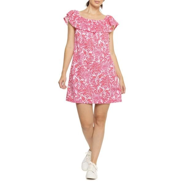 トッミーバハマ レディース トップス ワンピース Tommy Bahama Harbour Eyelet Pattern Swimsuit Cover Up Dress Short Sleeves Passion Pink ピンク