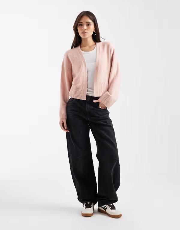 エイソス レディース アウター カーディガン ASOS DESIGN edge to edge cardigan pink ピンク