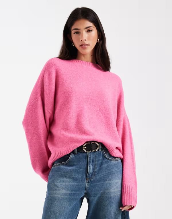 ヴェロモーダ レディース アウター ニット・セーター Vero Moda soft oneck sweater in cosmos Pink Cosmos ピンク