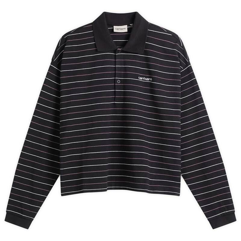 カーハート レディース トップス ポロシャツ Carhartt WIP Long Sleeve Mabel Polo Black Mabel Stripe ブラック