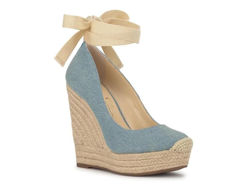 ジェシカシンプソン レディース シューズ パンプス Jessica Simpson Zexiespadrille Wedge Pump Blue Denim デニム