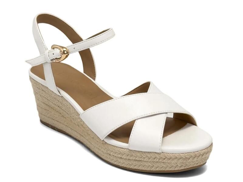 エアロソールズ レディース シューズ サンダル Aerosoles Casarina Espadrille Wedge Sandal White ホワイト