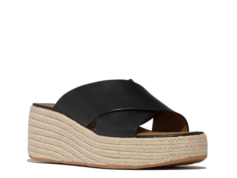 フィットフロップ レディース シューズ サンダル FitFloplatFForms Espadrille Wedge Sandal Black ブラック