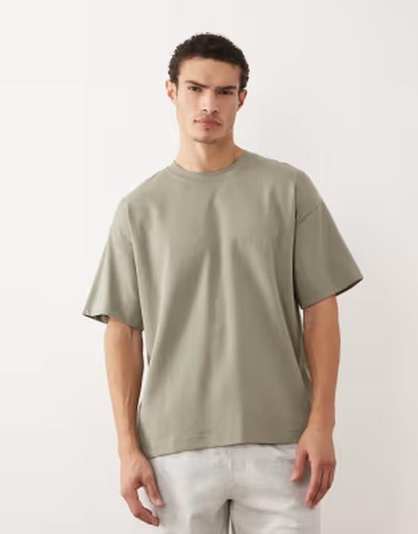 ジャック アンド ジョーンズ メンズ トップス Tシャツ Jack Jones oversized breathable tshirt Vetiver ベージュ