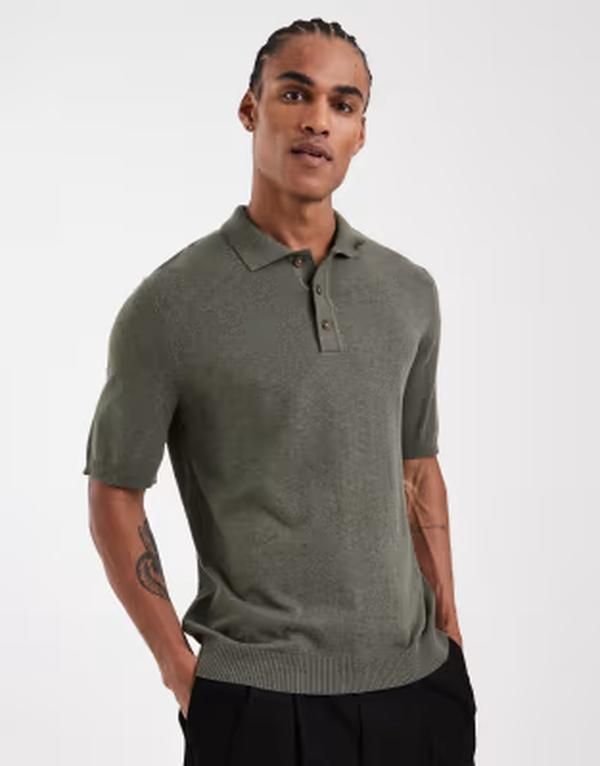 オンリーアンドサンズ メンズ トップス ポロシャツ ニット ONLY SONS knit short sleeve polo shirt Castor gray グレー
