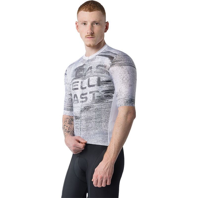 カステリ メンズ トップス Tシャツ ジャージー ロゴ Castelli Stratus Logo Jersey Mens WhiteSmoky Gray ホワイト