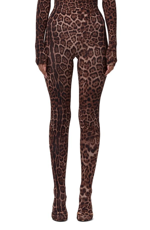 ネイキッドワードローブ レディース ボトムス カジュアルパンツ プリント レギンス Naked Wardrobe Printoe Leggings Brown Leopard ブラウン